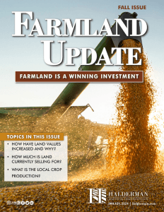 Halderman Farm Management & Real Estate Services Newsletter